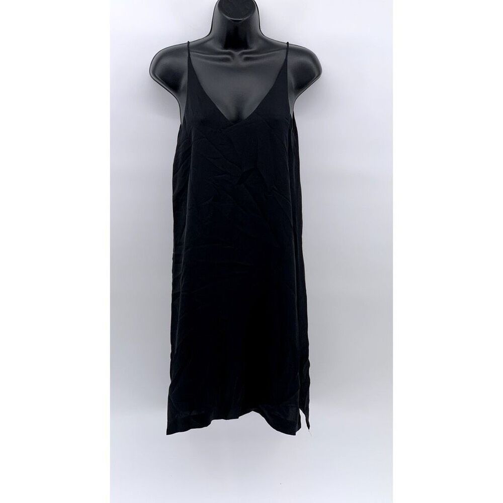 Grana Chinese Silk Black Slip Mini Dress XS